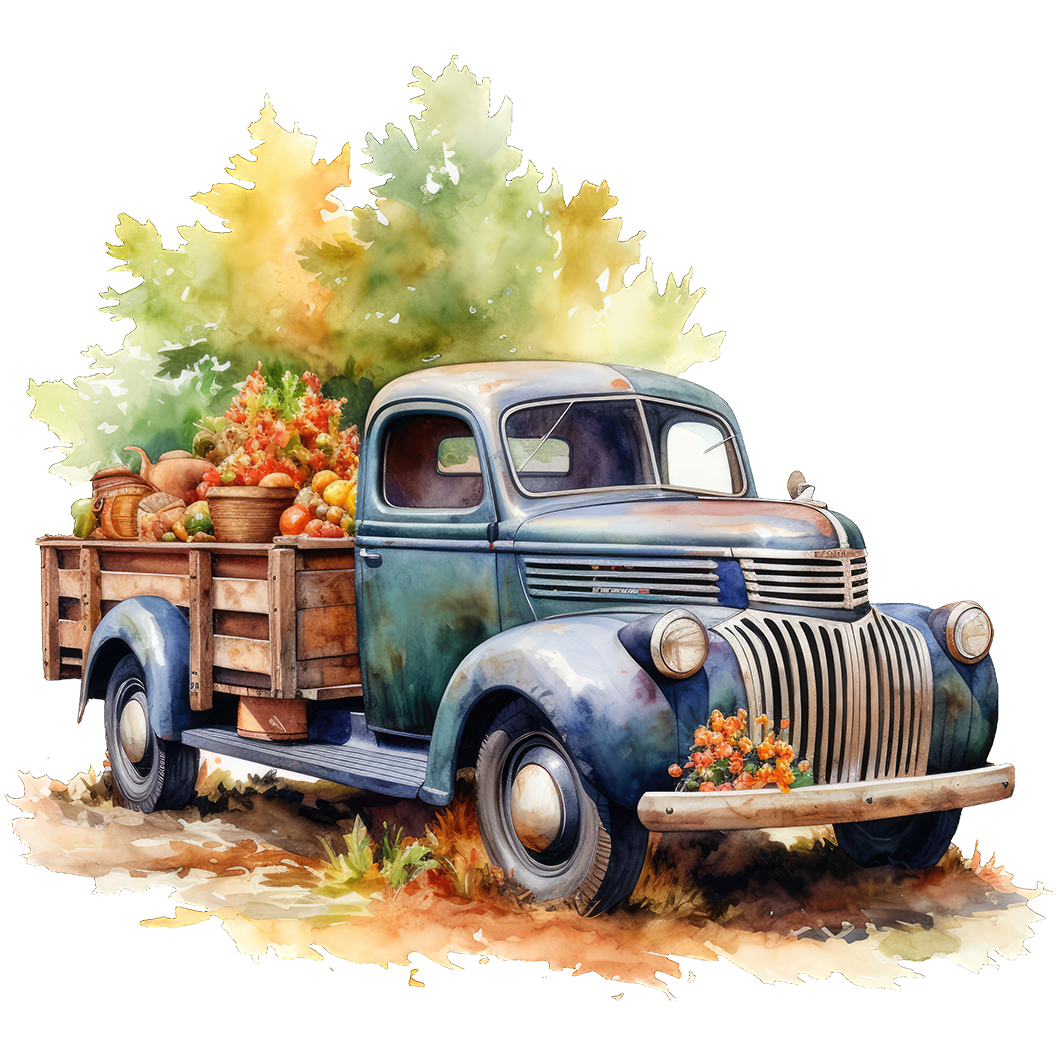 Sticker Truck mit Gemüse beladen