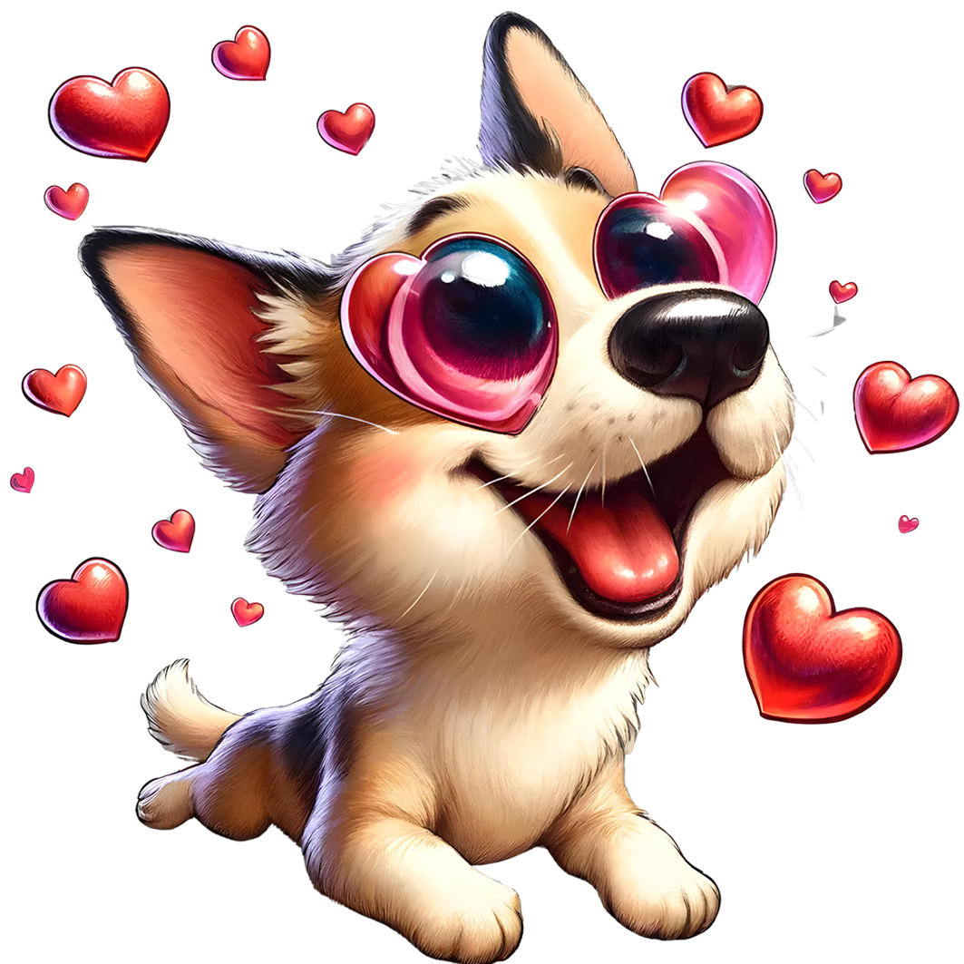 Sticker Verliebter Hund