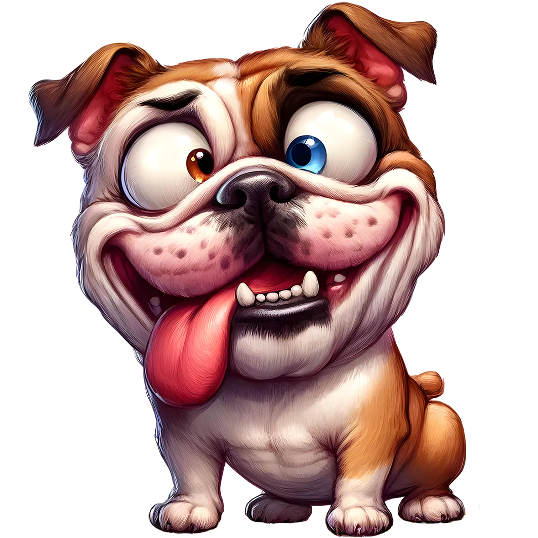 Sticker Verrückte Bulldogge