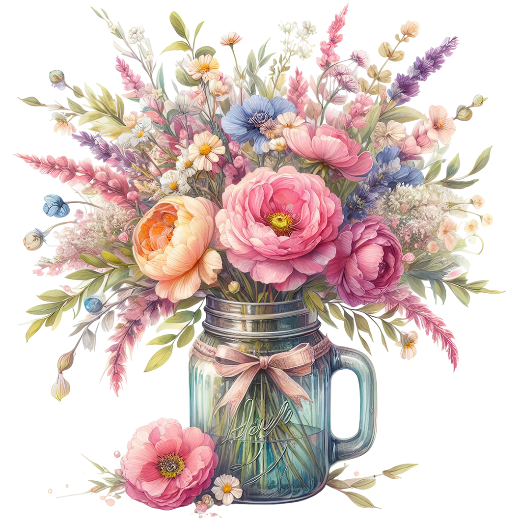 Sticker Wildblumen im Glas