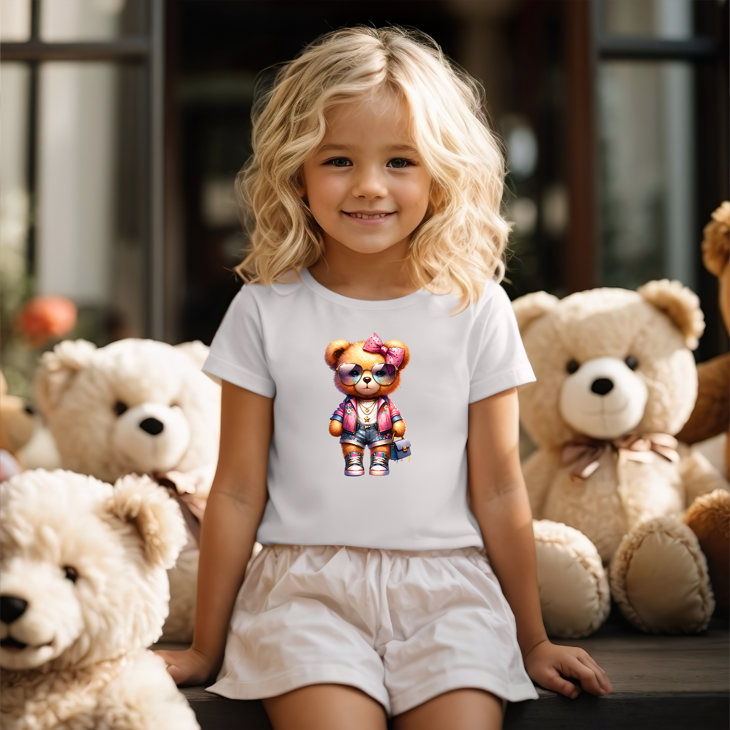 Bügelbild Teddy Wilma mit Handtasche
