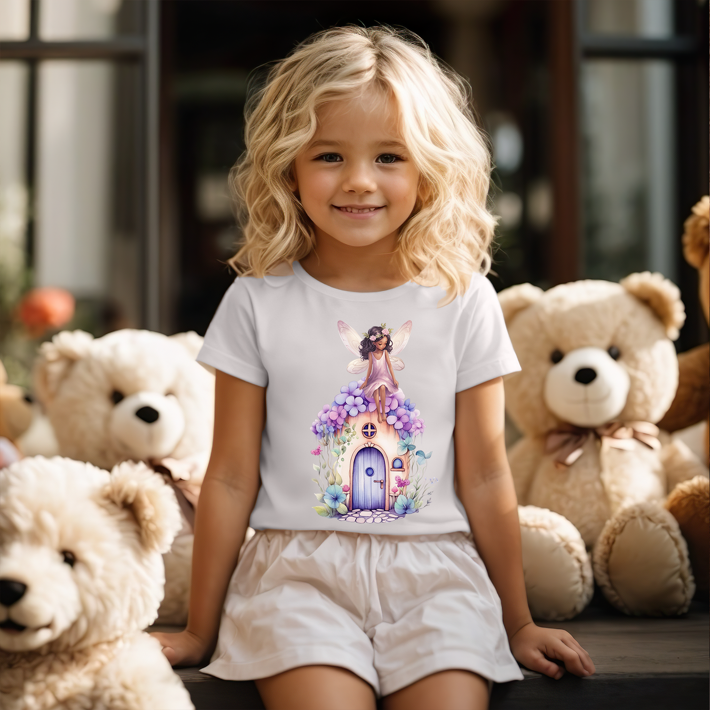 Bügelbild Feenhaus lila