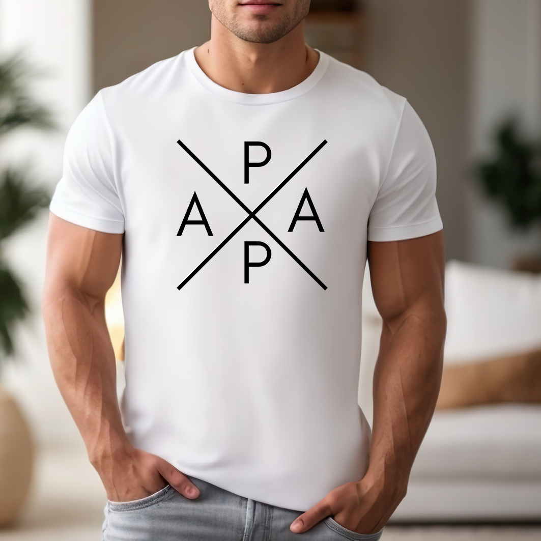 Bügelbild Papa über Kreuz