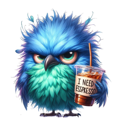 Sticker Kaffeesüchtiger Vogel BOB