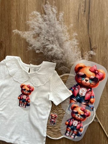 Bügelbild Teddy Wilma mit Handtasche