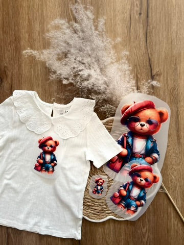 Bügelbild Teddy Wilma lässig