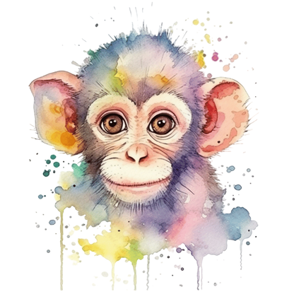 Sticker Affe Aquarellmalerei