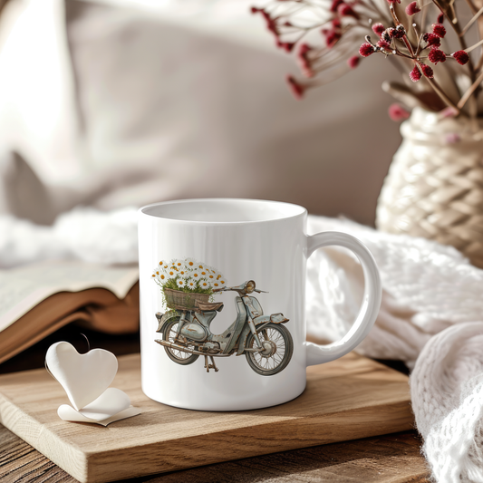 Sticker Alter Roller mit Blumen