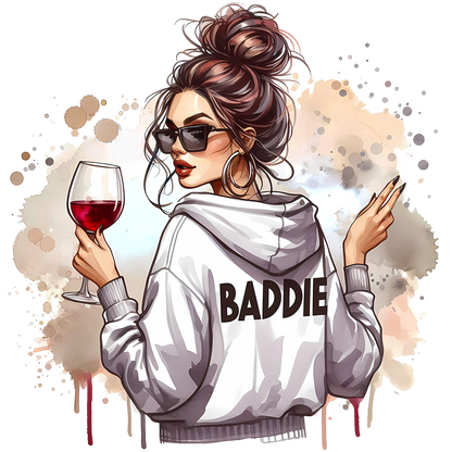 Sticker BADDIE with WINE