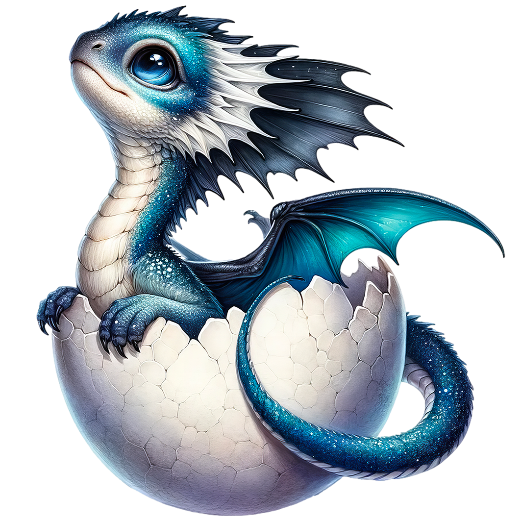 Sticker Blauer Babydrache No1