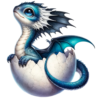 Sticker Blauer Babydrache No1