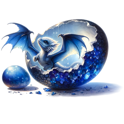 Sticker Blauer Babydrache No6