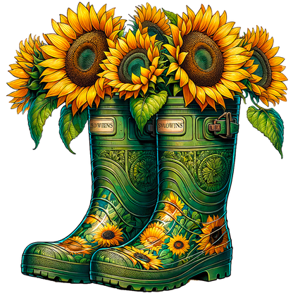 Sticker Blumenstiefel Sonnenblumen