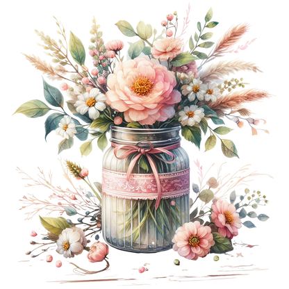 Sticker Blumenstrauß im Glas - BOHO