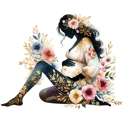 Sticker Blumige Schwangerschaft No2