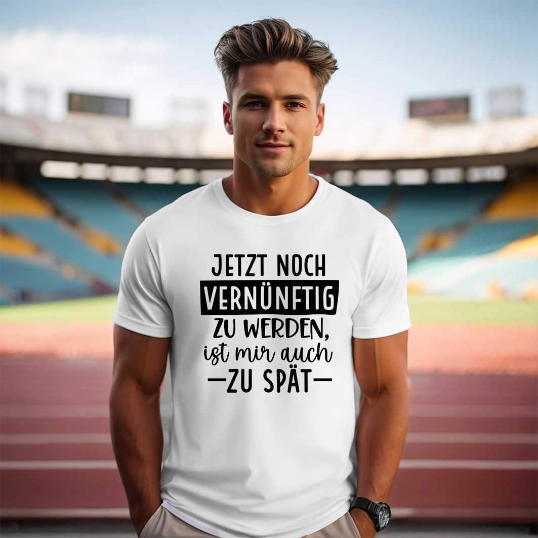 Bügelbild SPRUCH - Jetzt noch vernünftig