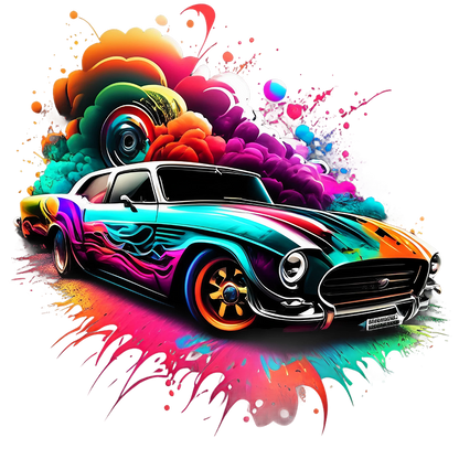 Sticker Buntes Auto
