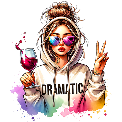 Sticker Dramatic Girl - Wine