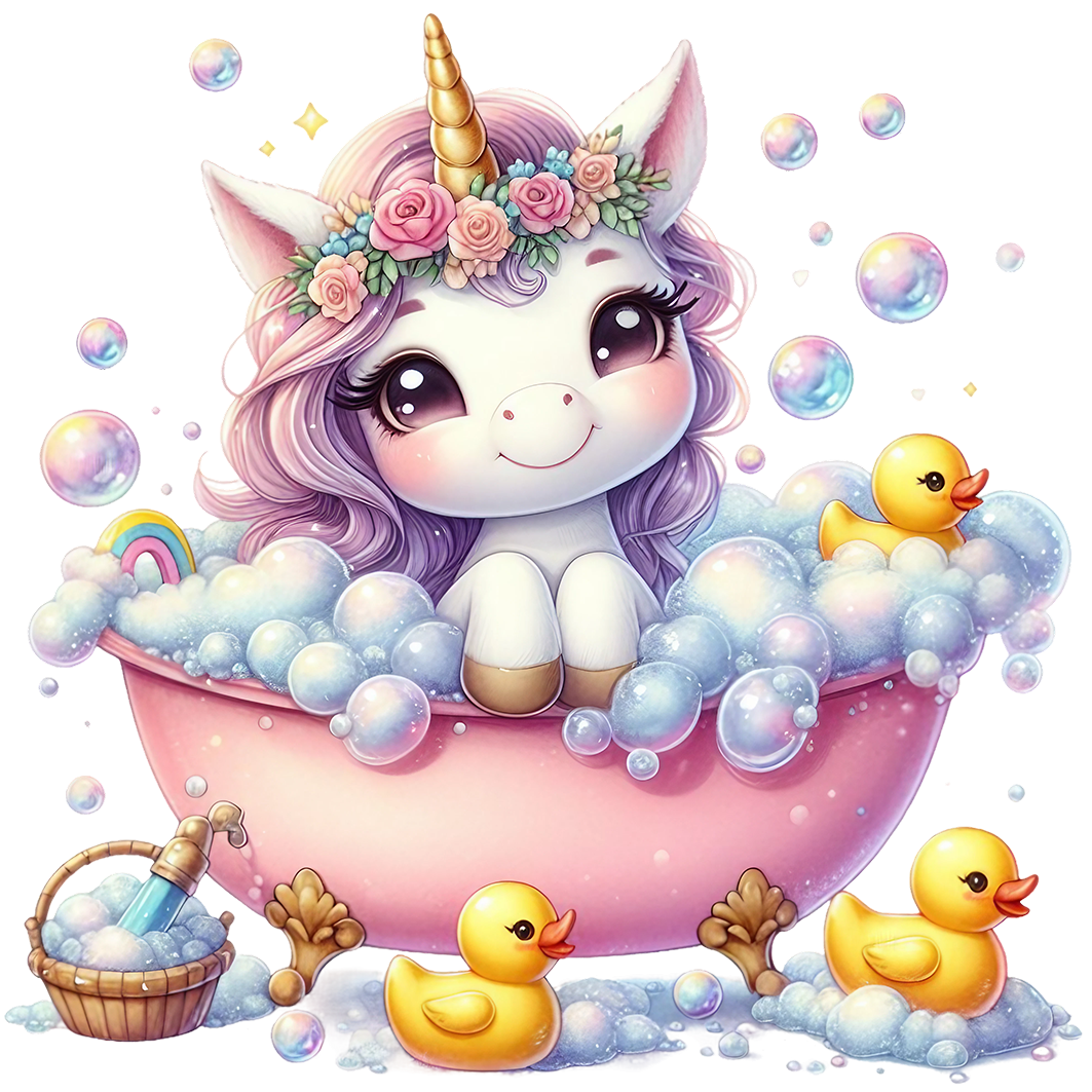 Sticker Einhorn am baden