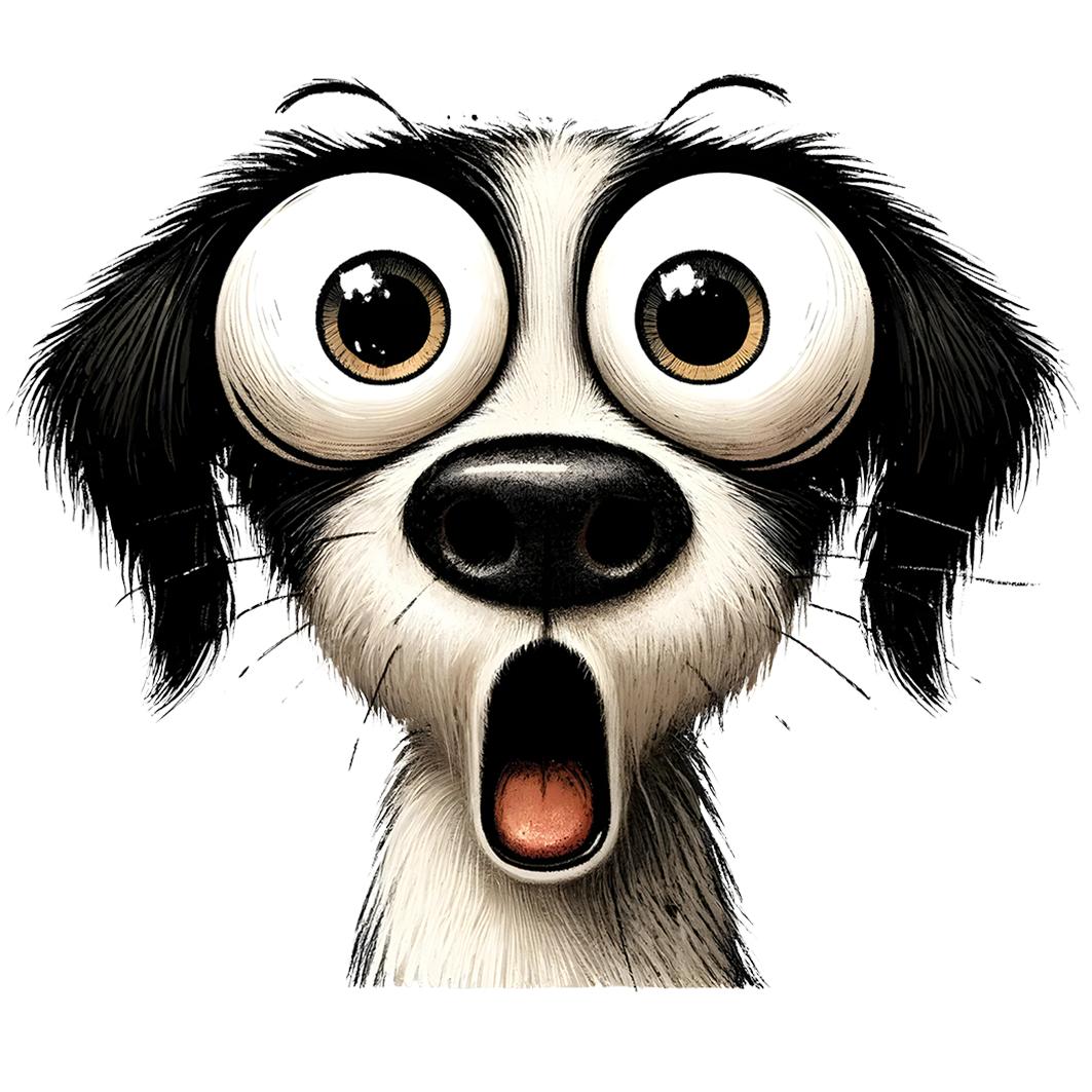 Sticker Entsetzter Hund