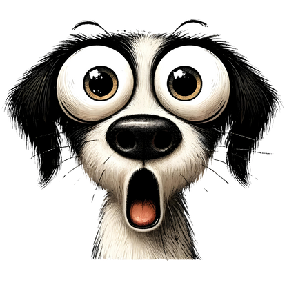 Sticker Entsetzter Hund