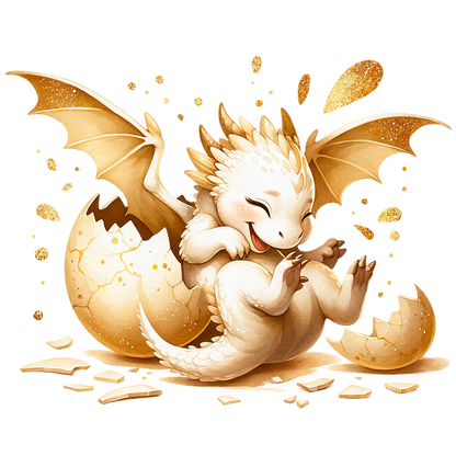 Sticker Goldener Babydrache No10