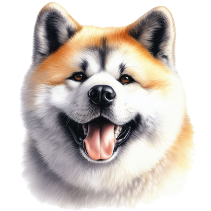 Sticker Hundekopf Akita Inu