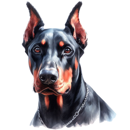 Sticker Hundekopf Dobermann