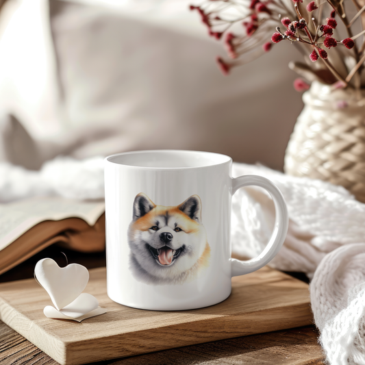 Sticker Hundekopf Akita Inu