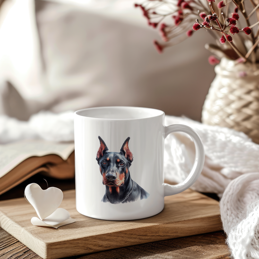 Sticker Hundekopf Dobermann