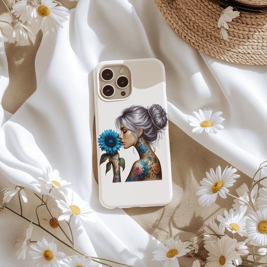 Sticker Ink Girl - blaue Blume