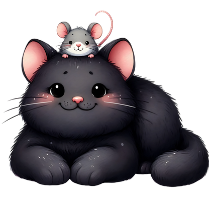 Sticker Kater Bob mit Maus