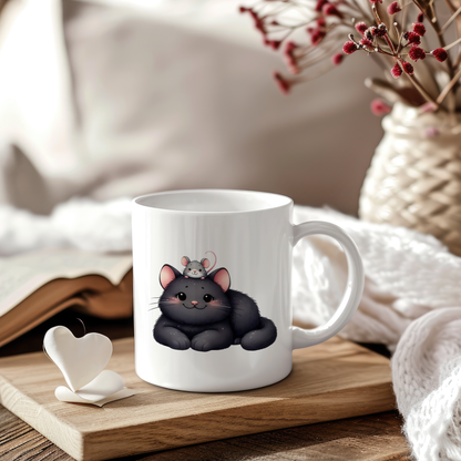 Sticker Kater Bob mit Maus
