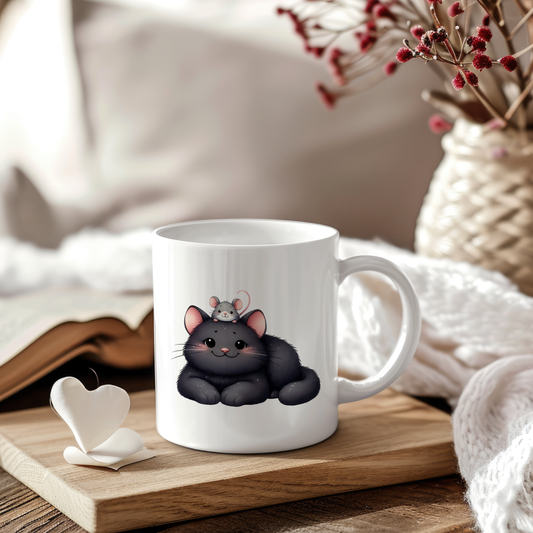Sticker Kater Bob mit Maus
