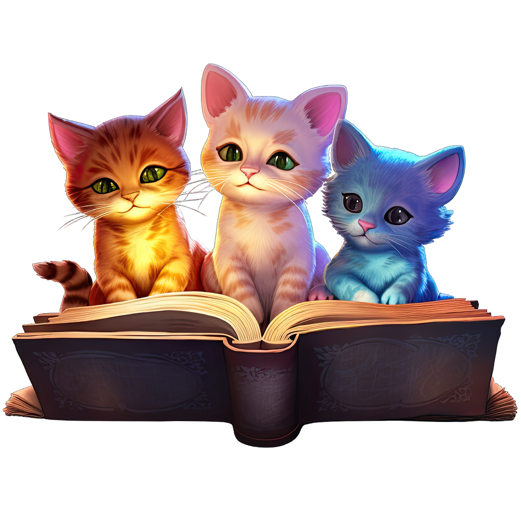 Sticker Kitten Buch lesend