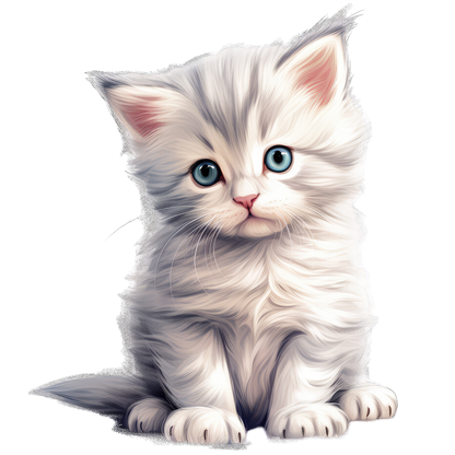 Sticker Kitten weiß-grau
