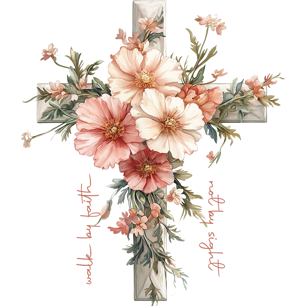 Sticker Kreuz mit Blumen