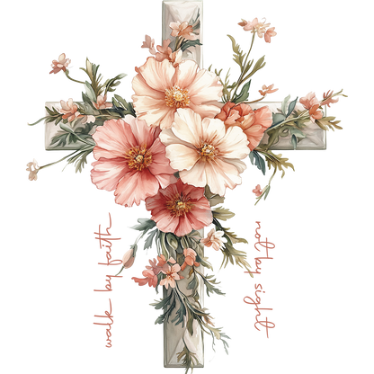Sticker Kreuz mit Blumen