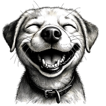 Sticker Lachender Hund farblos