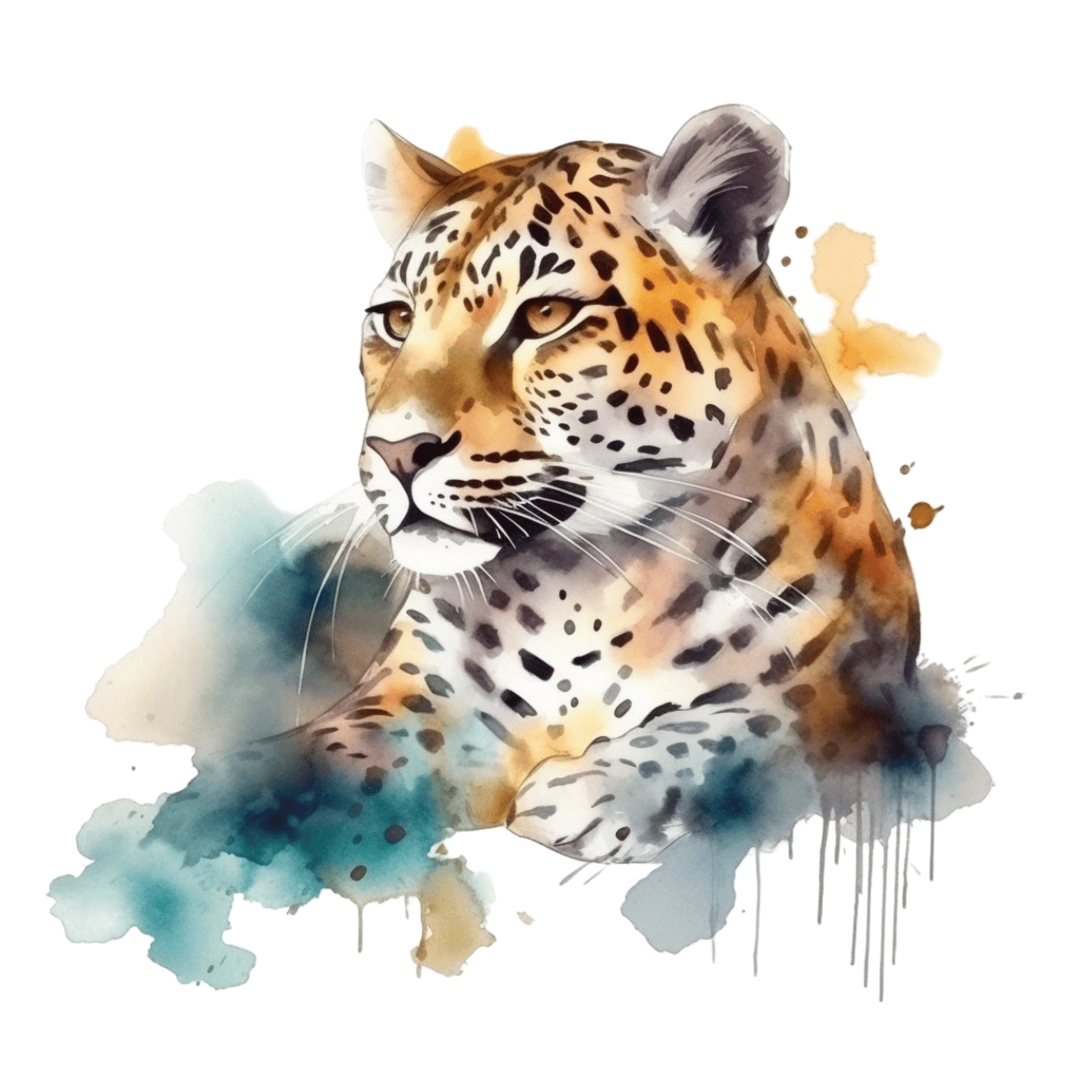 Bügelbild Leopard Aquarell