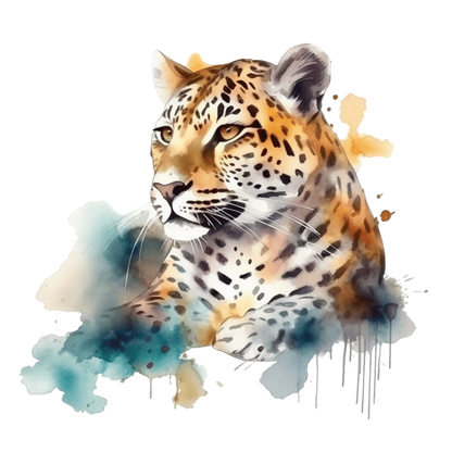 Bügelbild Leopard Aquarell