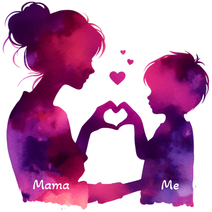 Sticker Mutter mit Sohn - Herzhände