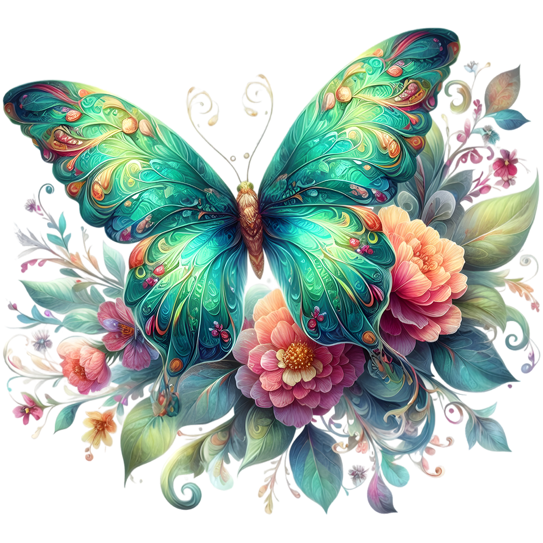 Sticker Schmetterling grün