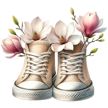 Sticker Sneaker mit Magnolien