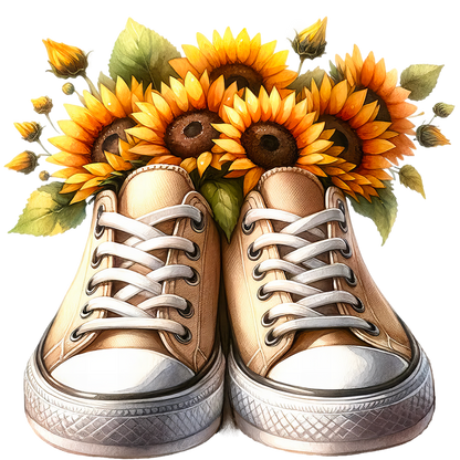 Sticker Sneaker mit Sonnenblumen