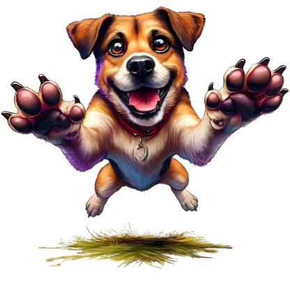 Sticker Springender Hund