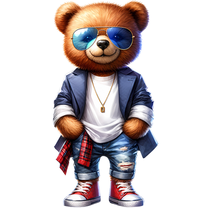Bügelbild Teddy Fred Lässig