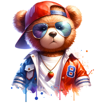 Sticker Teddy Fred mit Cap