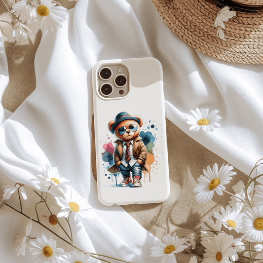 Sticker Teddy Fred mit Mantel und Hut
