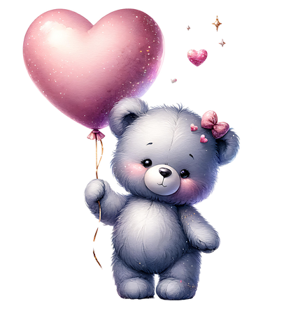 Sticker Teddy mit Herz